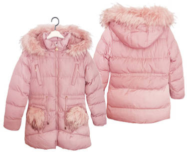 Płaszcz młodzieżowy zimowy YY0800A puchowy róż
