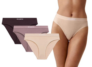 Figi damskie ATLANTIC 3PACK majtki z bawełną 3CLP-012