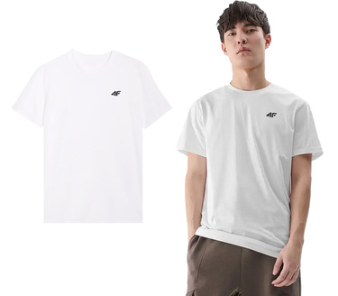 Koszulka męska basic 4F M2256 t-shirt gładki biały