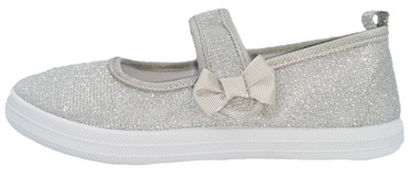 Tenisówki dziewczęce błyszczące 712 baleriny srebrne