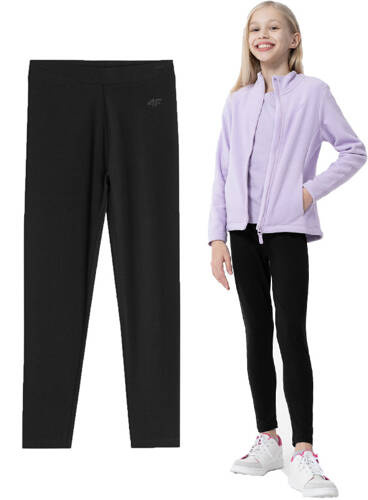 Legginsy dziewczęce 4F F093 getry na WF czarne