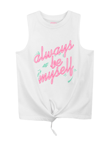 T-shirt dziewczęcy bez rękawów 4F JTSD013