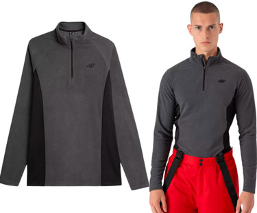 Bluza polarowa męska 4F BIMP034 termoaktywna szary