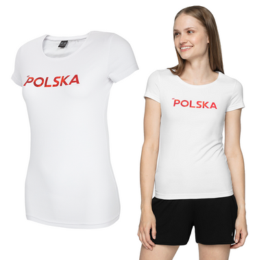 Koszulka kibica damska POLSKA 4F biało czerwona na mecz
