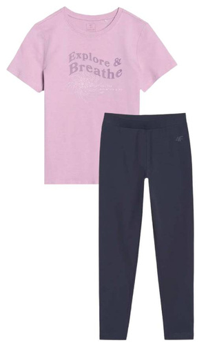 Zestaw dziewczęcy sportowy 4F 2pak koszulka i legginsy