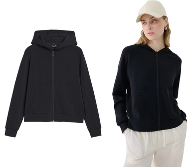 Rozpinana bluza damska 4F F1577 z kapturem czarna