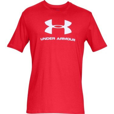 Koszulka męska UNDER ARMOUR t-shirt z nadrukiem czerwony