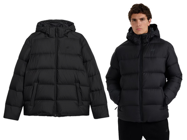 Kurtka puchowa 4F z wypełnieniem naturalnym pikowana M599 20S czarny