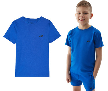 T-shirt chłopięcy 4F M1116 koszulka bawełniana niebieska