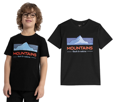 T-shirt 4F koszulka M0801 nadruk góry czarny