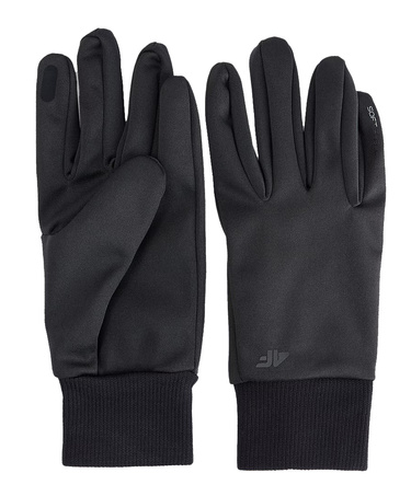 Rękawiczki shoftshell 4F sportowe dotykowe U183 czarne