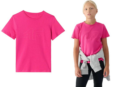 Koszulka dziewczęca 4F F1803 t-shirt z bawełny róż