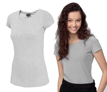 T-shirt damski 4F koszulka z krótkim rękawem gładka TSD001 szary