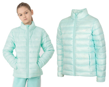 Kurtka puchowa 4F pikowana JKUDP001 mięta