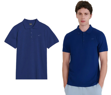 Koszulka męska z kołnierzykiem POLO 4F M366 bawełniana granat