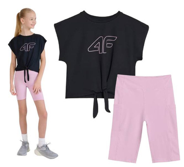 Zestaw sportowy 4F na gimnastykę 2pak, top i kolarki
