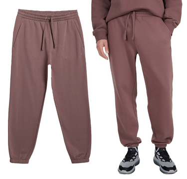 Spodnie męskie 4F dresowe z bawełną M1273 81S joggery brąz