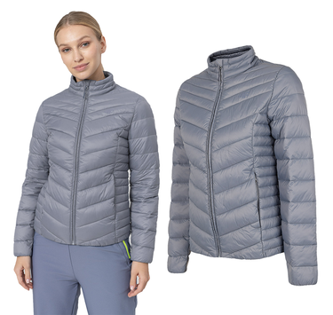 Kurtka puchowa 4F damska KUDP002 pikowana na stójce