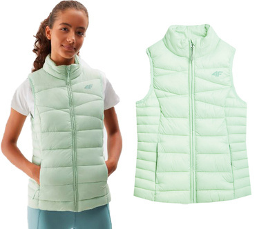 Kamizelka puchowa 4F F039bezrękawnik pikowany miętowy