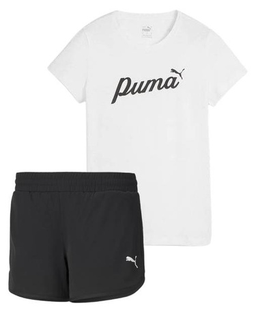 Zestaw sportowy damski Puma biała koszulka i szorty