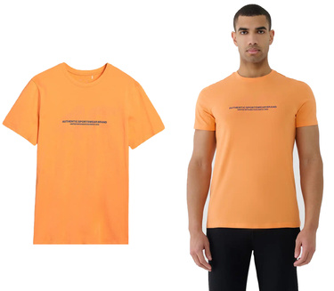 Koszulka męska 4F M2004 t-shirt z bawełny pomarańczowy