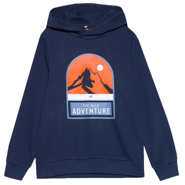 Bluza dresowa chłopięca 4F M0933 bawełniana z kapturem granat