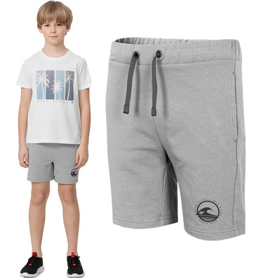 Spodenki chłopięce 4F JSKMD003 szorty na lato szare