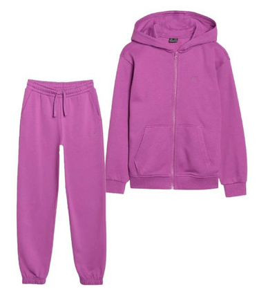 Dres dziewczęcy 2pak 4F bluza i spodnie dresowe fiolet