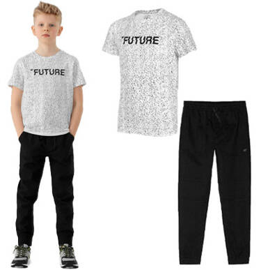 Zestaw chłopięcy 4F koszulka i spodnie joggery z bawełny