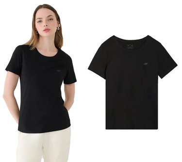 Koszulka damska basic 4F F2356 z bawełny czarna