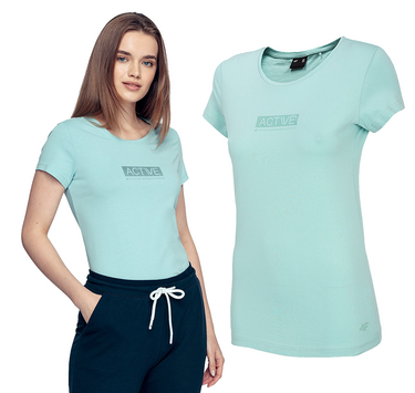 T-shirt damski 4F TSD013 błękitny bawełniany