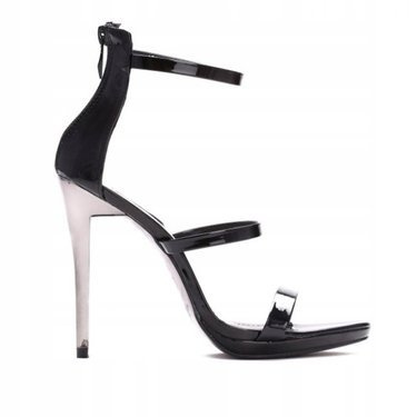 Szpilki damskie sandały eleganckie paseczki 1230-1 czarne