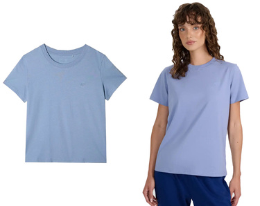 Koszulka damska 4F F2970 100% bawełna gładka niebieska