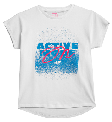 T-shirt dziewczęcy 4F JTSD006B bawełniany