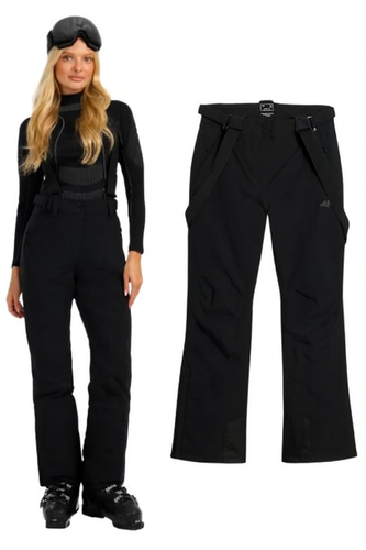 Spodnie narciarskie damskie 4F F0944 czarne na szelkach