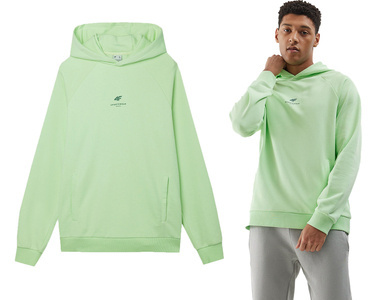 Bluza dresowa męska 4F M1010 z kapturem zielony