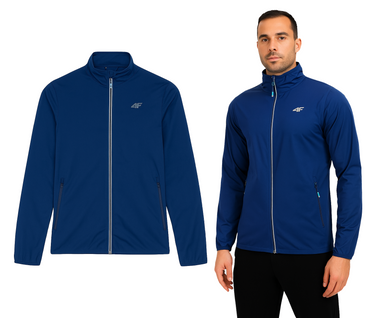 Kurtka męska SOFTSHELL 4F cienka do biegania SFM002 granat S