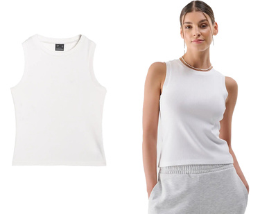 Koszulka damska bez rękawów 4F F132 top na lato biały