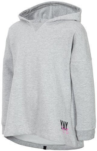 Bluza dziewczęca 4F z kapturem przez głowę szara