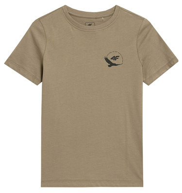Koszulka z nadrukiem na plecach 4F M321 brąz