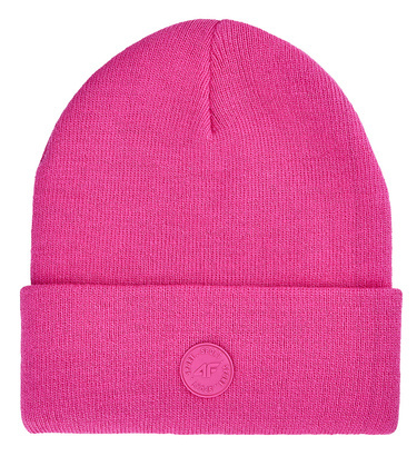 Czapka dziewczęca 4F U444 beanie dwuwarstwowa różowa