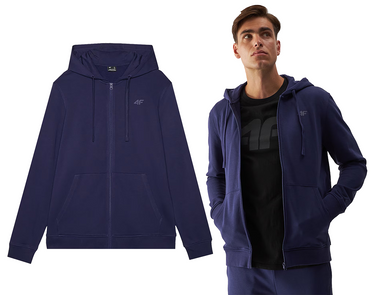 Bluza męska 4F z kapturem M1466 31S na zamek granat