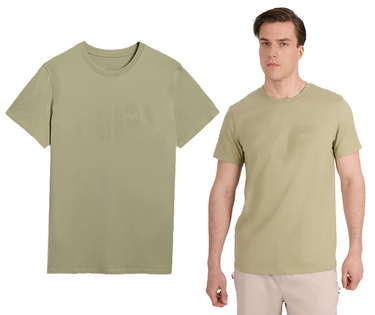 T-shirt męski 4F koszulka z bawełny M2442 44S olwikowy